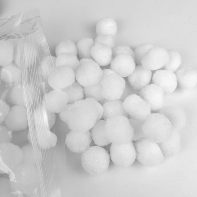 FKEYTO 200 Pieces Pom Poms, 1 Inch Craft Pom Poms, Fuzzy Pompom Puff Balls for DIY Arts, Crafts Projects, Home Decorations (White-1) - Image 4